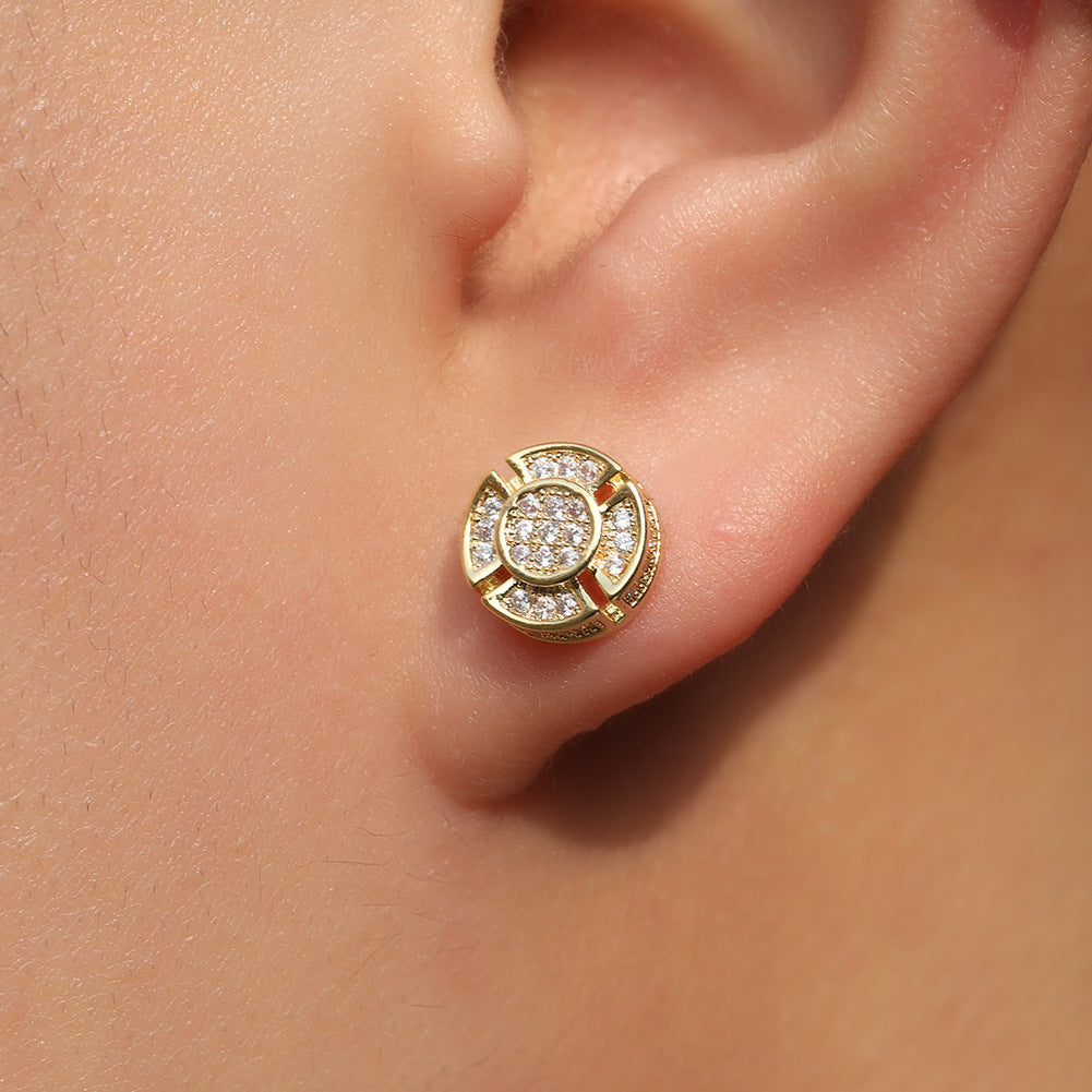 Earrings Rhinestone Round Earrings