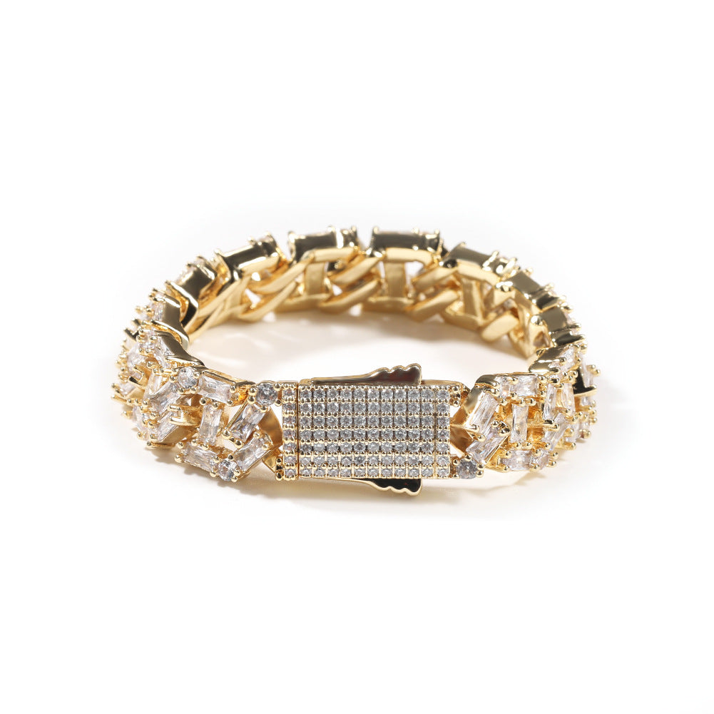 Bracelet Metal Hip Hop Bracelet Zircon Spring Royalty St. Valentine's Spectrum