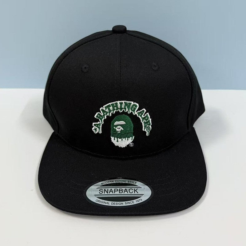 Bathing Ape Bape Hat Embroidered Round Label Baseball Cap Hard Top Street Hip Hop Flat Edge Cap
