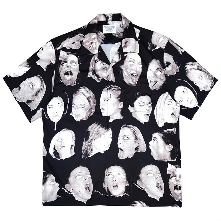 GUILTYPARTIES TIGER Shirts WEIRDO DAVE Portfolio Skull Hawaiian Short Sleeve Shirt Men