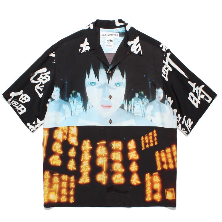 GUILTYPARTIES TIGER Shirts 24ss Ghost in the Shell 2 Innocent Hawaiian Rayon Short Sleeve Shirt