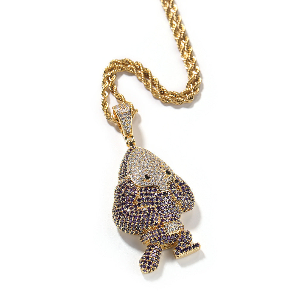 Jewelry Ghost Demon Pendant Copper with Zircon Spectrum