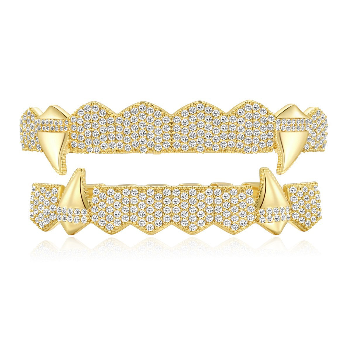 Grillz Hip-Hop Rock Hip Hop Jewelry Full Diamond Hip Hop Pointed Mouth Braces Hiphop Braces Jewelry