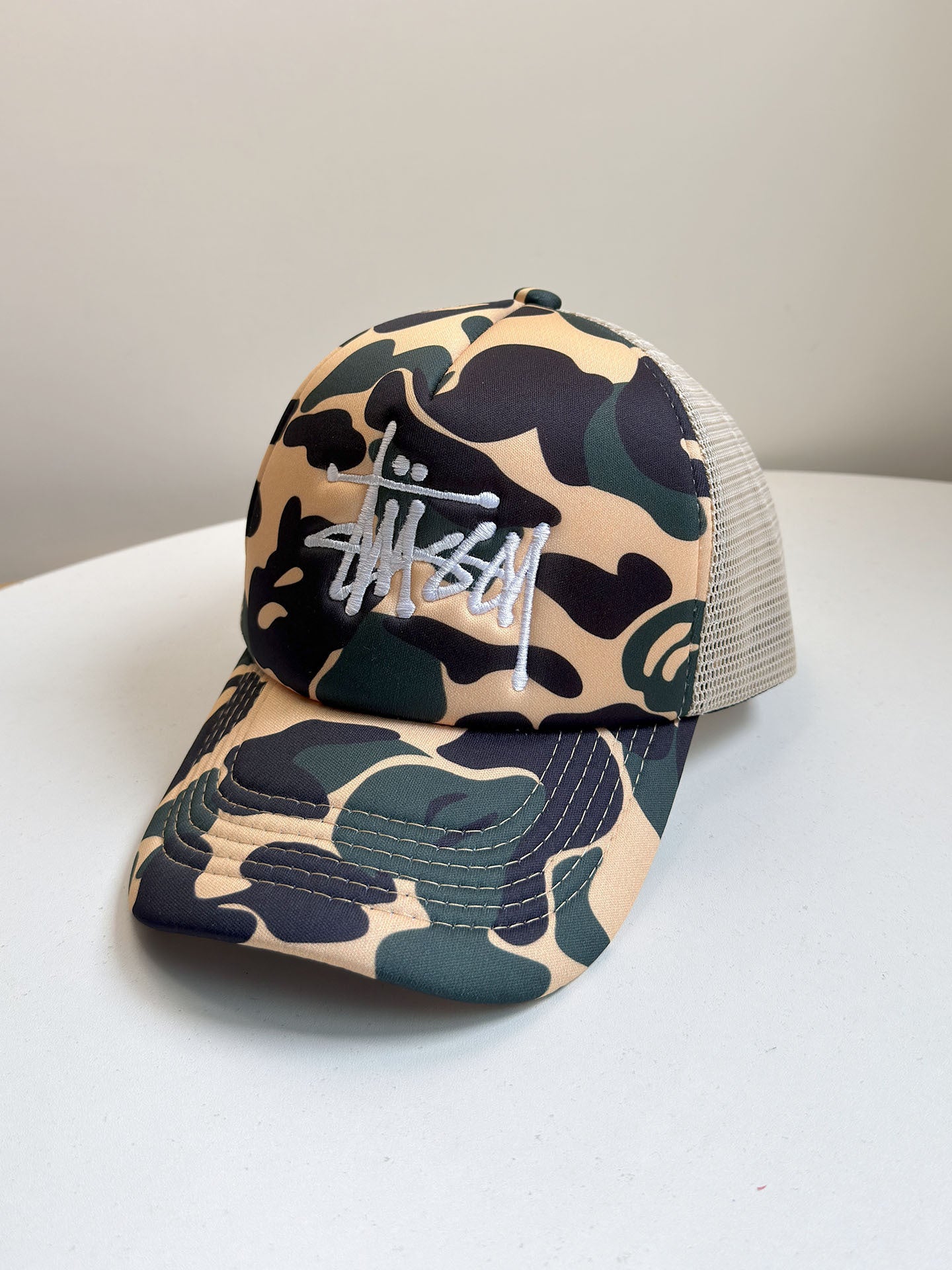 Stussy hat camouflage embroidered baseball cap hip hop cap women summer sun visor versatile street