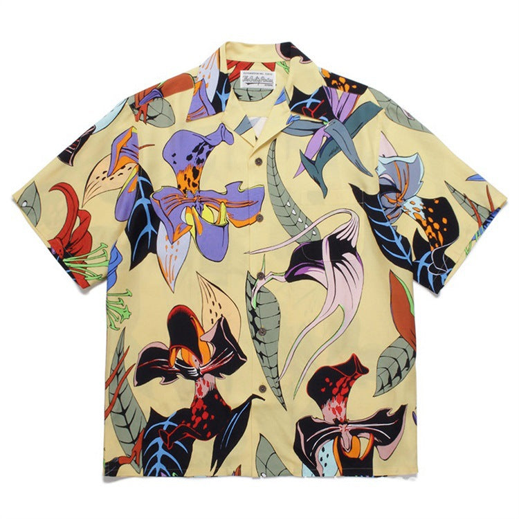 GUILTYPARTIES TIGER Shirts 22ss HAWAIIAN SHIR Hawaiian Short Sleeve Shirt Men