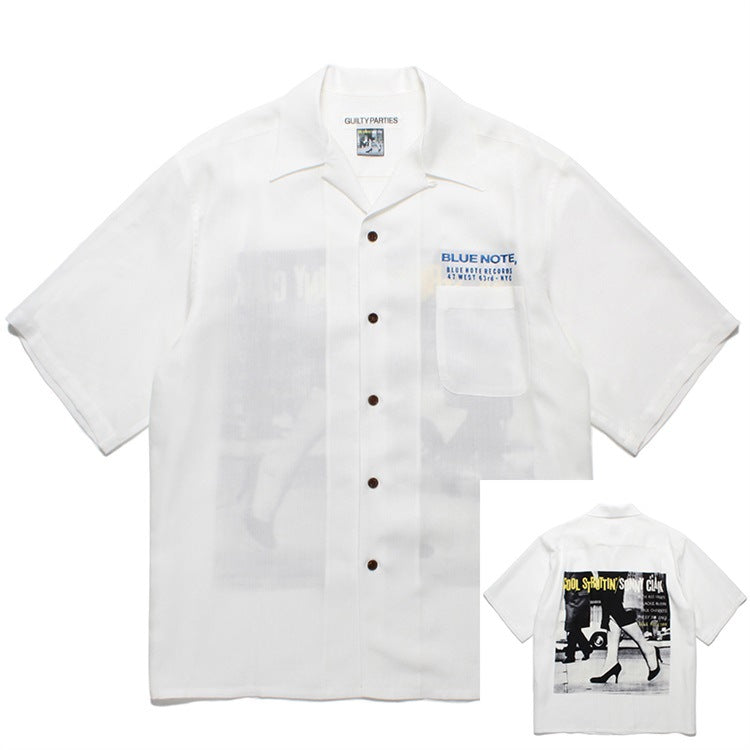 GUILTYPARTIES TIGER Shirts 24ss Art Blakey Jazz Drummer Hawaiian Short Sleeve Shirt