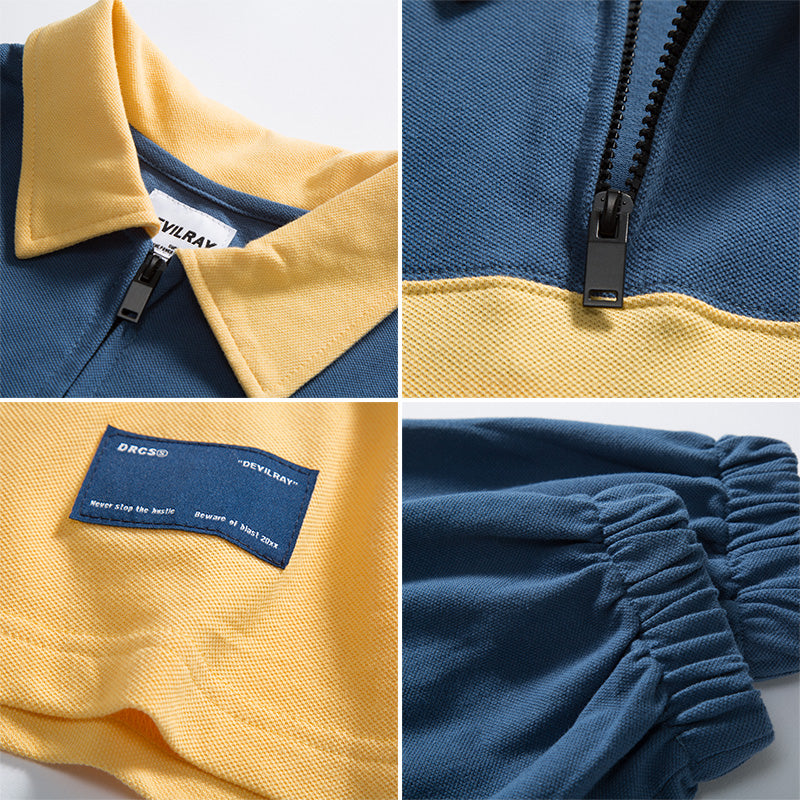 Men Pullover Hoodie Spring Long-Sleeved Polo Shirt Men's Loose All-Match Leading T-shirt