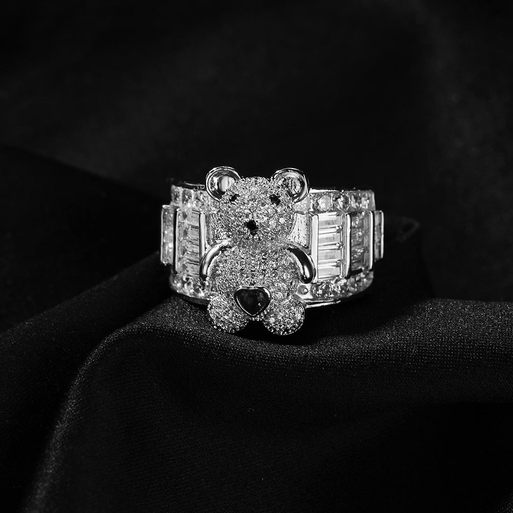 Rings Bear Diamond Ring Female ins St. Valentine's