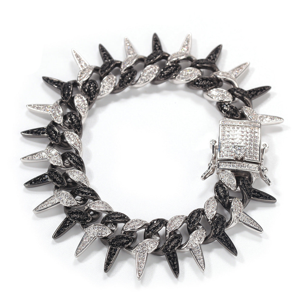 Bracelet Hiphop Cuban Bracelet 19MM Copper with Zircon Full Diamond Jesus Pieces St. Valentine's