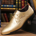 Men's dress shoes leather shoes men's glossy patent leather crack embossed men's shoes trendy brand high-end business leisure wedding small leather shoes