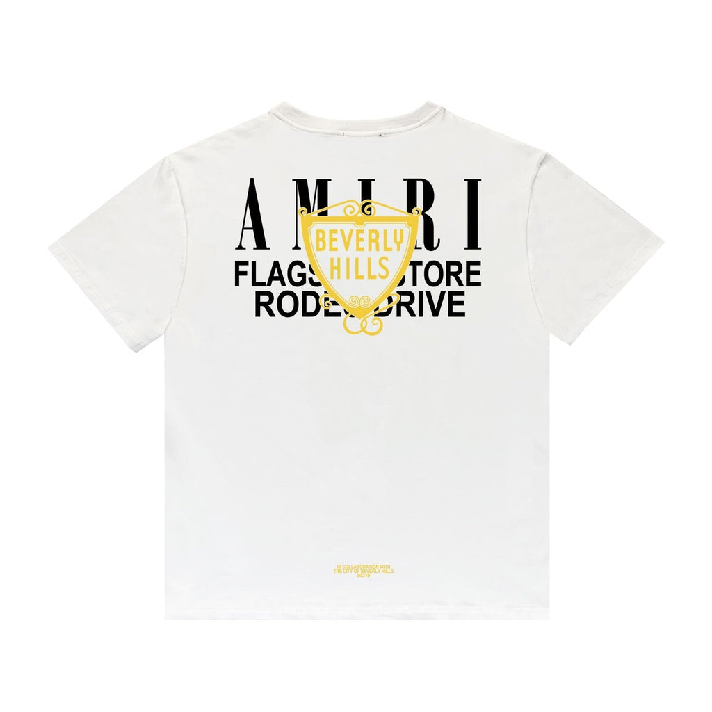 Amiri T Shirt Printed Casual Hip Hop High Street round Neck Short Sleeve T-shirt