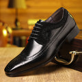 Men's dress shoes large size leather shoes men's glossy flip fur splicing shoes men's shoes retro pointed lace-up men's dress shoes