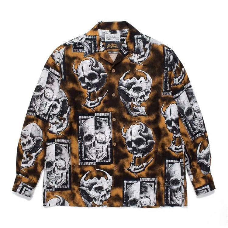GUILTYPARTIES TIGER Long sleeved shirt 56 TATTOO STUDIO SHIRT Skull Skull Long Sleeve Shirt Men