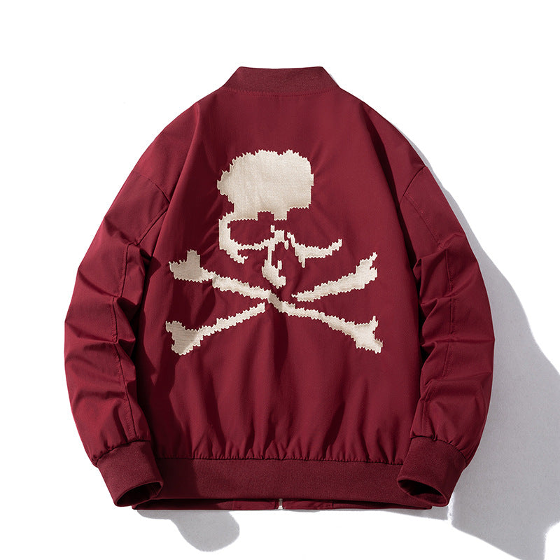 Mens Vintage Jackets Dark Baseball Uniform Bomber Jacket