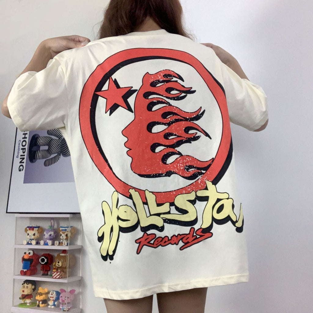 HS T Shirt Earth Print Casual Loose