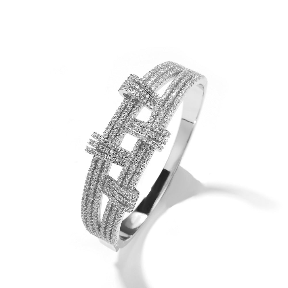 Bracelet Double Bracelet Metal Wind Diamond Tide Cool St. Valentine's