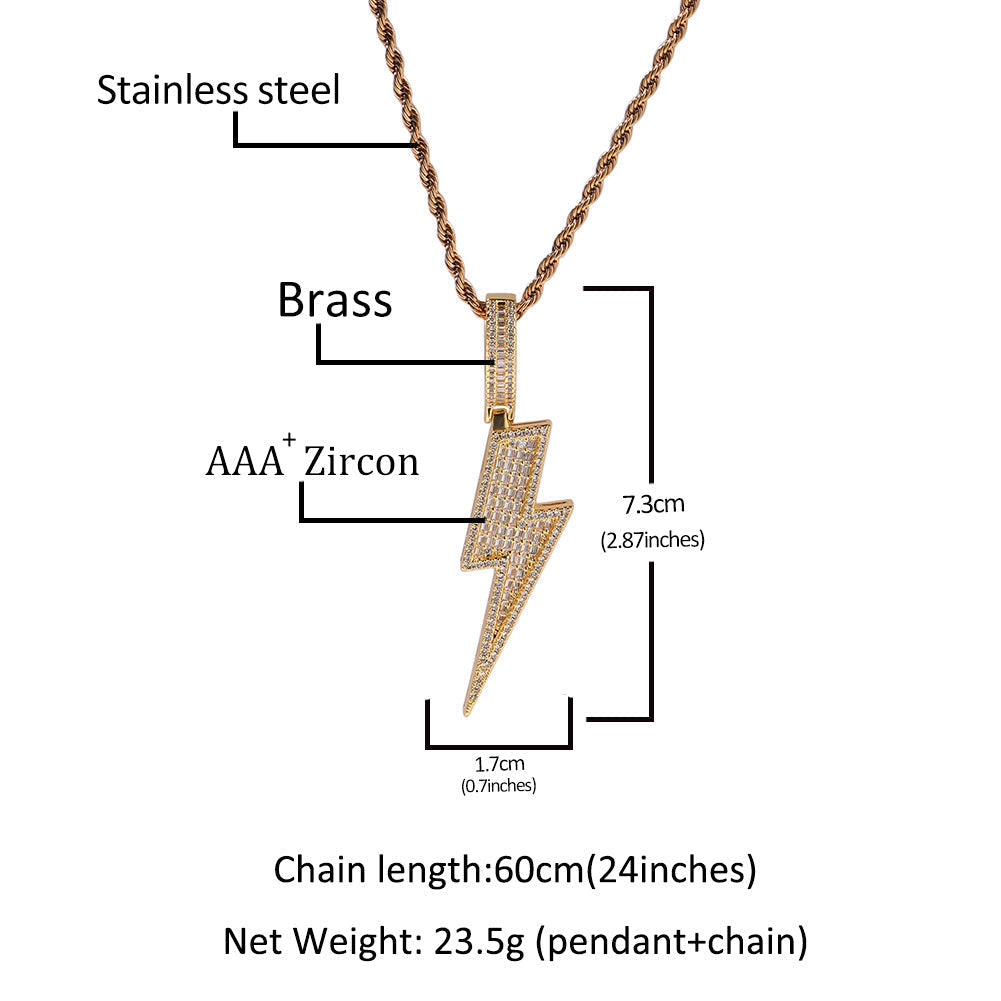 Jewelry Necklace T-Square Lightning Style Pendant lightning Spectrum St. Valentine's