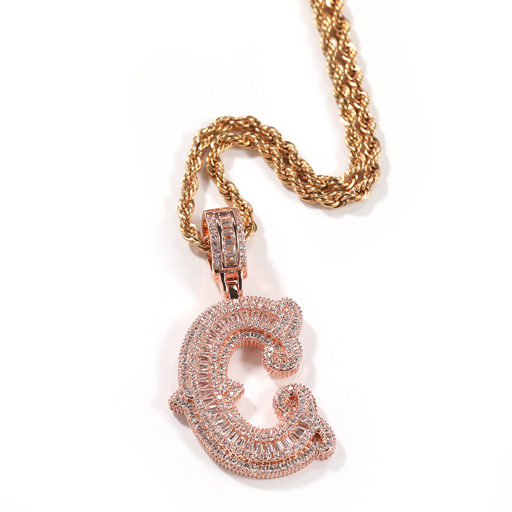 Jewelry Letter Necklace Fashion Full Diamond Barbed Rock Sugar Word Up St. Valentine's Spectrum