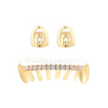 Grillz Hip-Hop Rock Hip Hop Zirconium Trim Braces TeethGrillz Real Gold Plated Braces