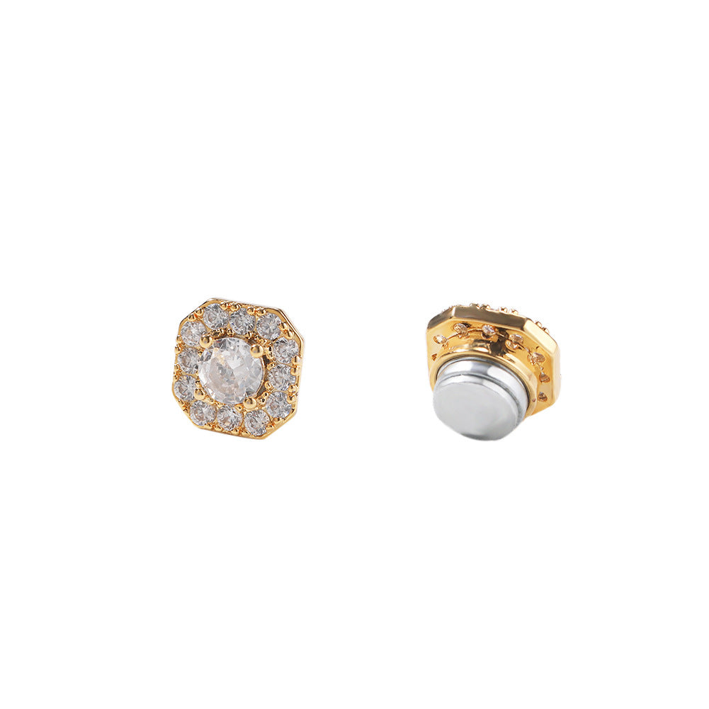 Earrings Snowflake Shape Magnetic Earrings snowflake Spectrum