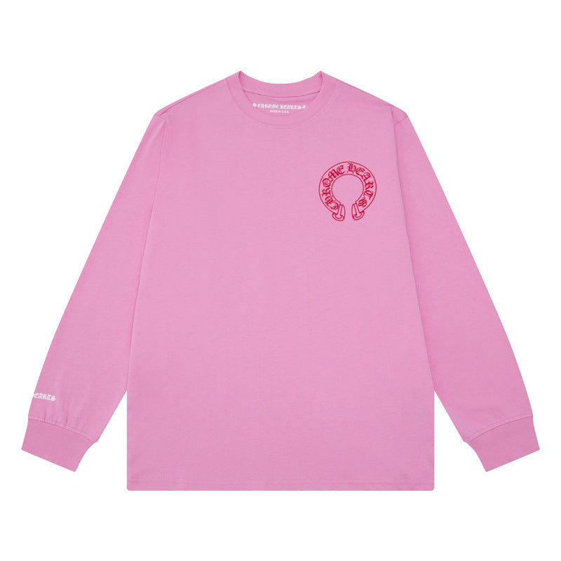 CHH  Heart Long Sleeve Shirt Unisex Fashion Loose Long Sleeve Shirt
