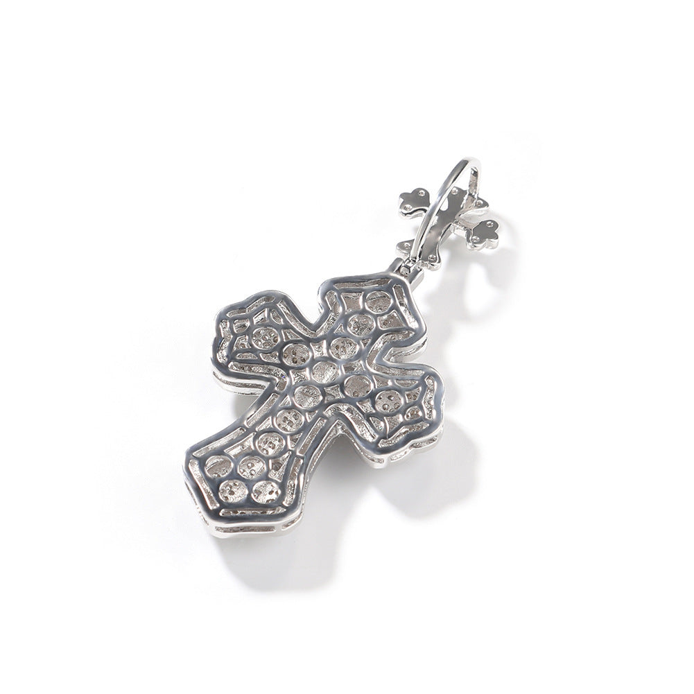 Jewelry ins Wind Cross Hip Hop Necklace Men's and Women's Copper with Zircon Egypt Pieces Crosses St. Valentine's Spectrum