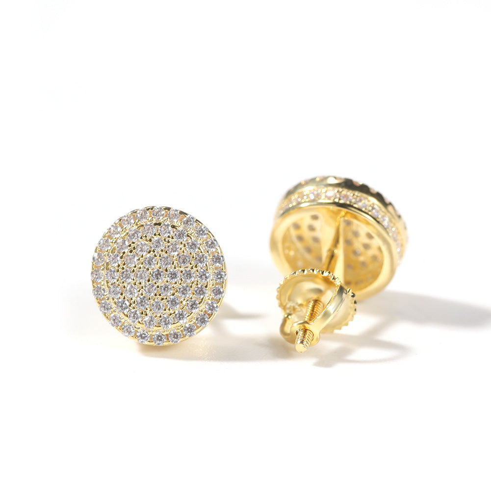 Earrings 925 Silver Round Zircon Earrings