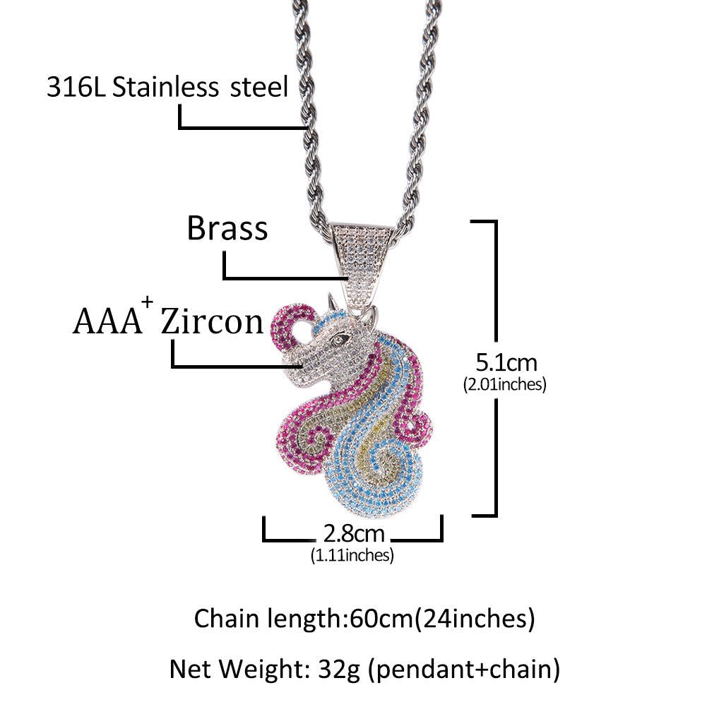 Jewelry Unicorn Pendant Necklace ins Animal St. Valentine's
