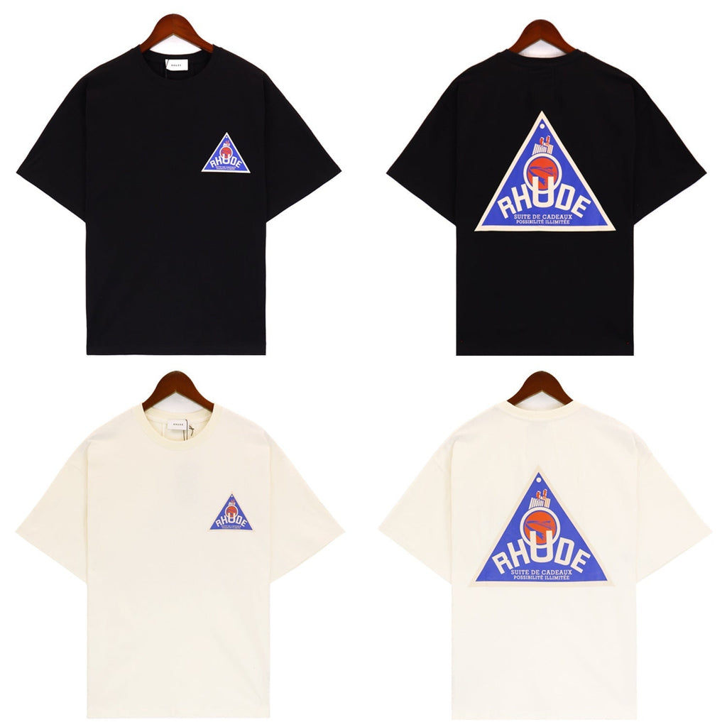 Rhude T Shirt Micro Label Alphabet Slogan Pattern Printed Short Sleeve T-Shirt