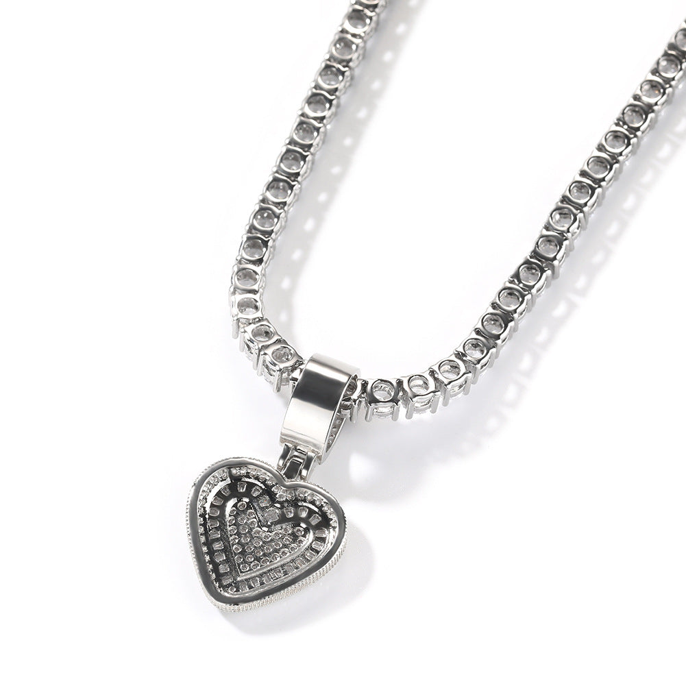 Jewelry Rock Sugar Love Pendant ins Wind Light Luxury Copper Zircon Heart St. Valentine's Spectrum Cannabis