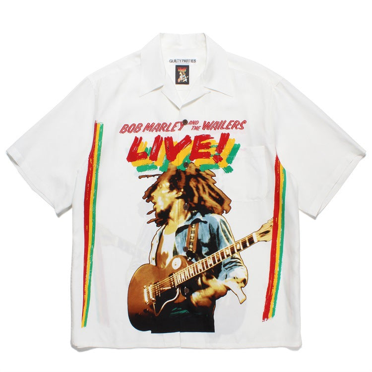 GUILTYPARTIES TIGER Shirts 23SS BOB MARLEY Hawaiian Short Sleeve Shirt