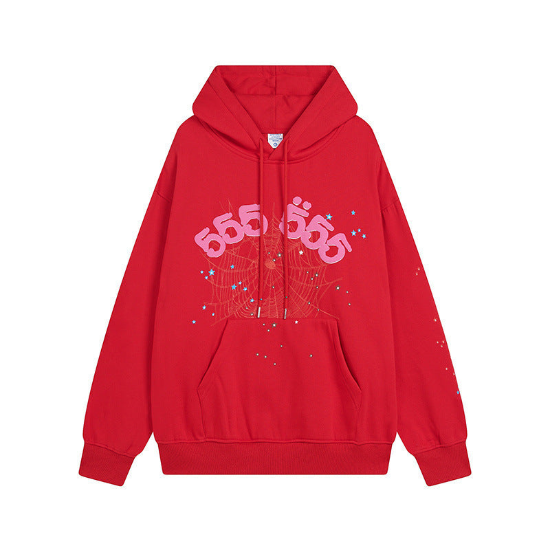 Sp5der Hoodie & Sweatpants Spider Web Velvet Sport Suit