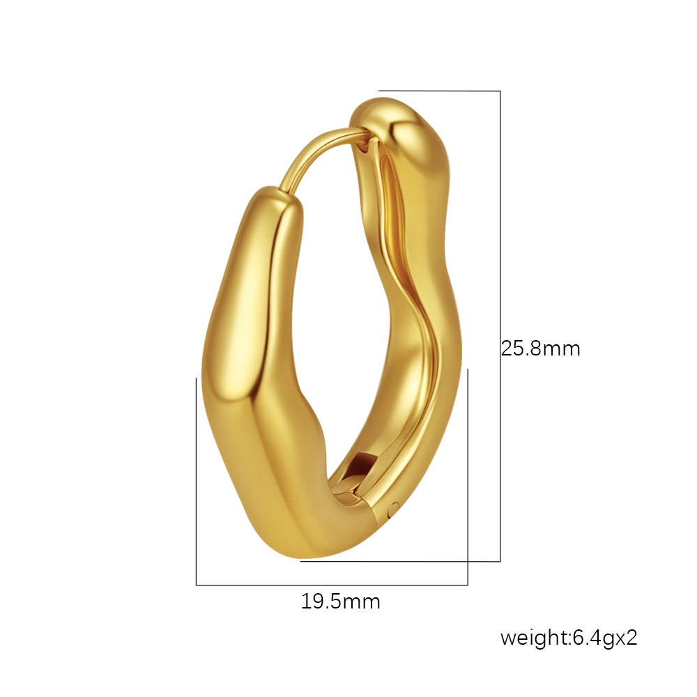 Retro simple irregular elegant versatile temperament female ear buckle
