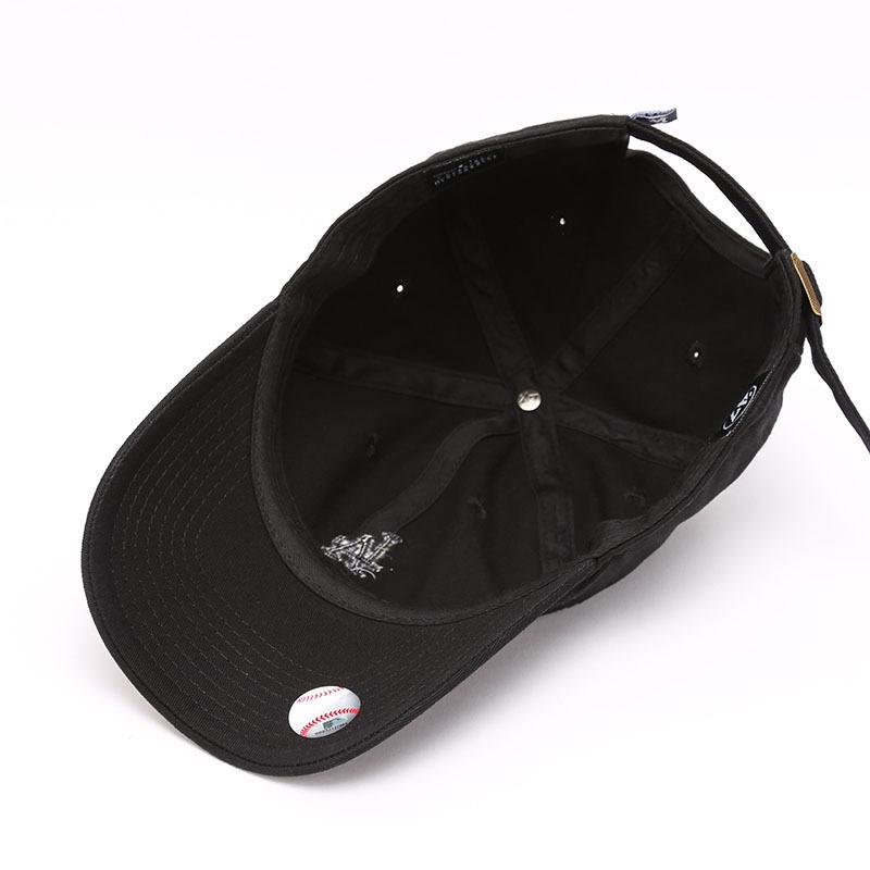 Dodgers and Yankees Baseball Cap 47brand Baseball Cap Female Casual Soft Top All Black