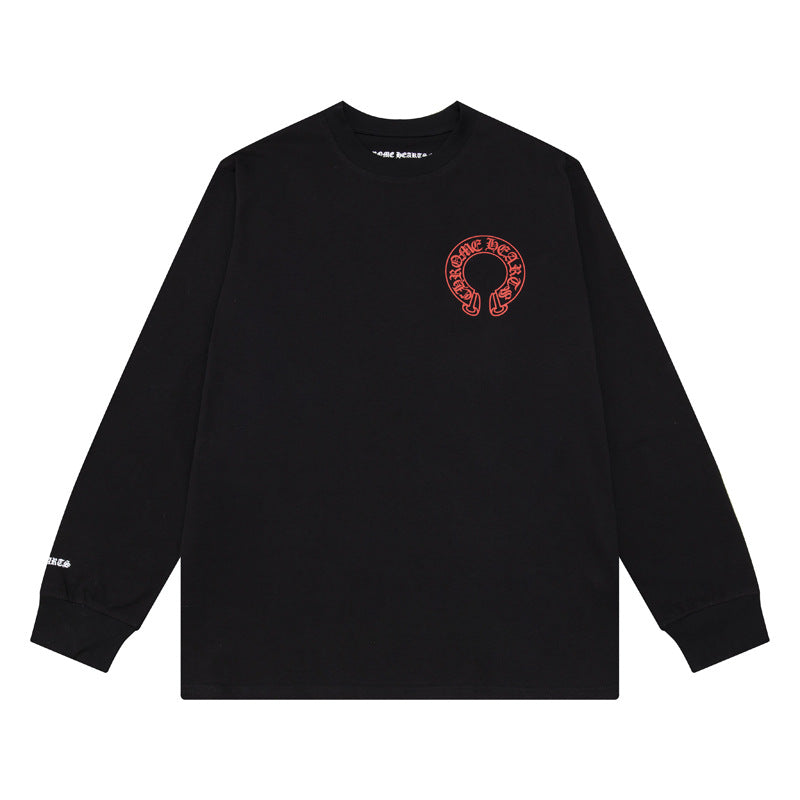 CHH  Heart Long Sleeve Shirt Unisex Fashion Loose Long Sleeve Shirt