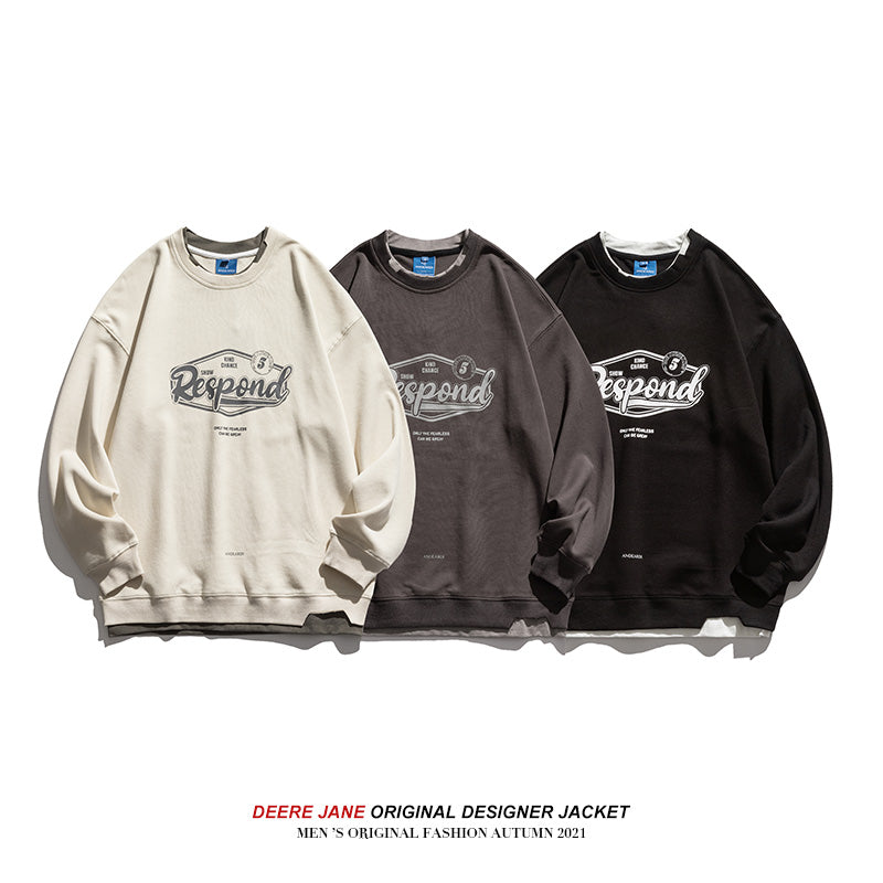 Men Pullover Hoodie Spring American Loose Casual Top