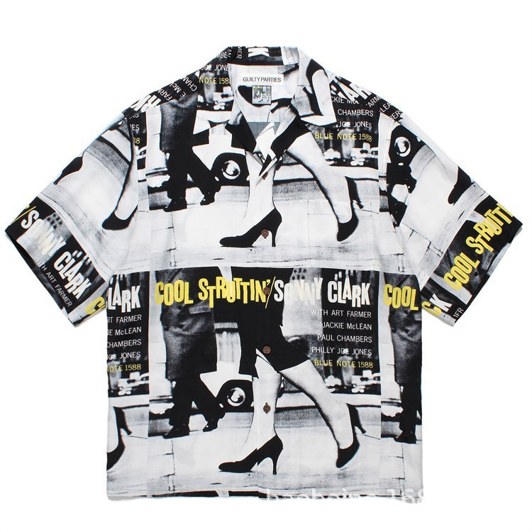 GUILTYPARTIES TIGER Shirts 24ss Art Blakey Jazz Drummer Hawaiian Short Sleeve Shirt