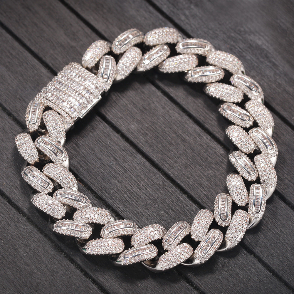 Bracelet Zircon Cuban Chain Bracelet Trendy Vintage Spectrum Jesus Pieces
