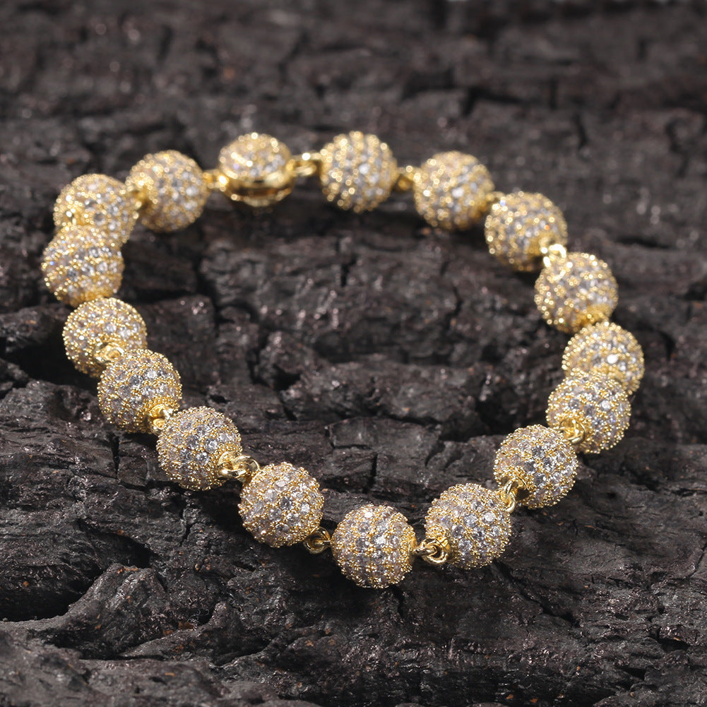 Bracelet Hip Hop Bracelet Microencrusted Zircon Beads Spectrum St. Valentine's