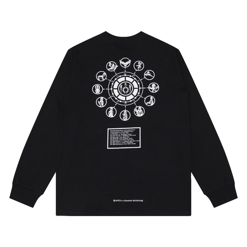 CHH  Heart Long Sleeve Shirt Unisex Fashion Loose Long Sleeve Shirt