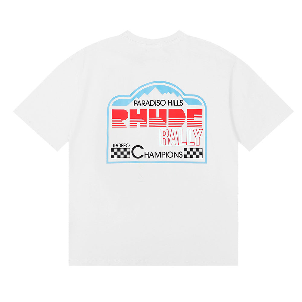 Rhude T Shirt Alphabet Slogan Printed Short Sleeve T-Shirt