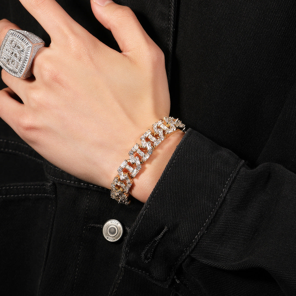 Bracelet Metal Hip Hop Bracelet Zircon Spring Royalty St. Valentine's Spectrum