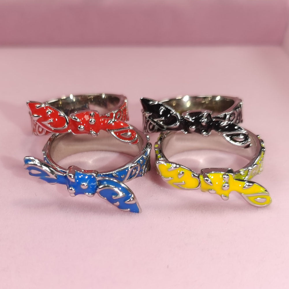 Rings Ring Copper Oil Dripping Cashew Flower Spectrum St. Valentine's