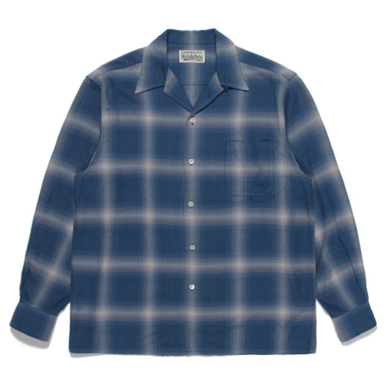 GUILTYPARTIES TIGER Long sleeved shirt plaid striped Hawaiian long-sleeved shirt