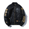 Mens Bomber Jacket MA-1 Winter Thickness available cotton-padded jacket sticker embroidered Air Force pilot couple baseball jersey