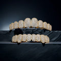 Grillz Hip-Hop Rock Braces Real Gold Plated 10 Tooth Microstudded Diamond HIPHOP Braces Halloween Hip Hop Ornament