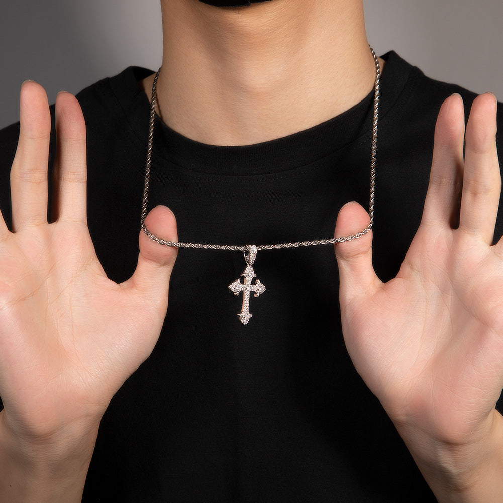 Jewelry Zircon Cross Necklace, Sweater Fashion Ins Crosses Spectrum St. Valentine's