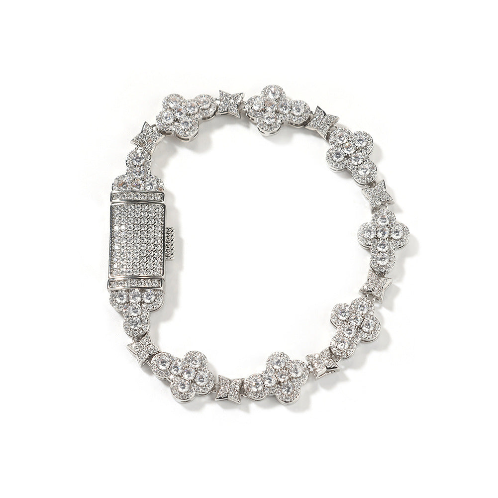 Bracelet 10mm Cross Flower Bracelet Microset Zircon Jewelry Crosses Spectrum St. Valentine's