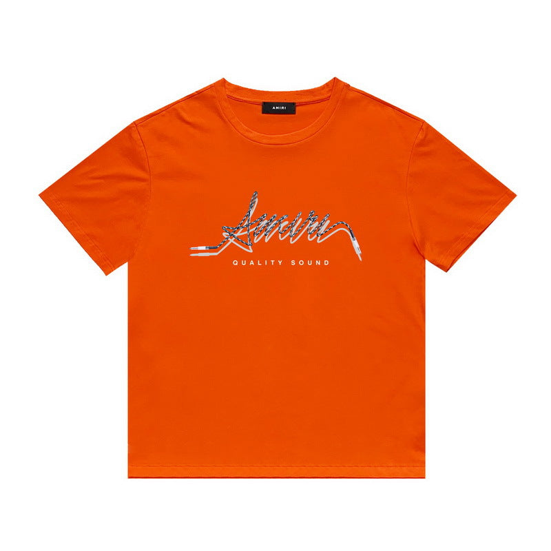 Amiri T Shirt Printed Casual Hip Hop round Neck Short Sleeve T-shirt