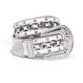 Hip-hop punk rhinestone belt y2k pu leather